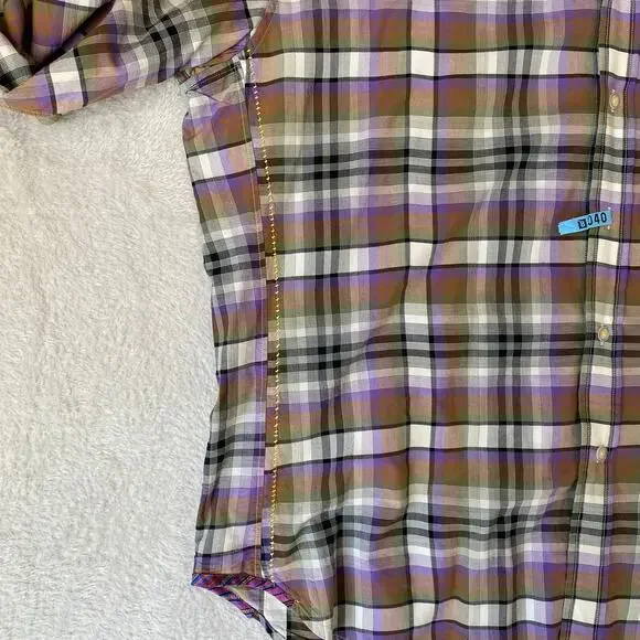 Robert Graham Freshly Laundered Shirt Men XXL Purple Plaid Embroidered Button Up - Picture 5 of 12